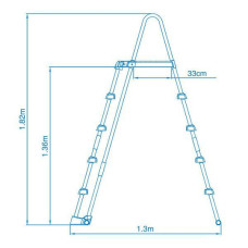 Лестница для бассейна 2-секционная, со съемными ступенями, h=132см ,28077 INTEX