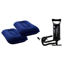 Двуспальный надувной матрас с подушками и насосом Bestway 67374 (203х152х22 см)