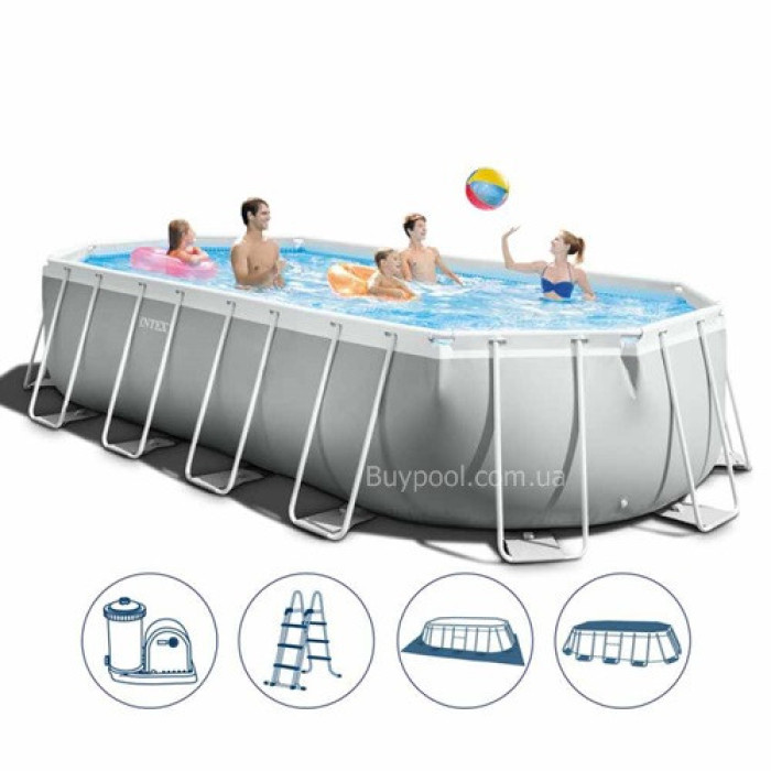 Каркасний басейн Intex 26798, (610 x 305 x 122 см ) (Картріджний фільтр 5678 л/год,тент, підстилка, сходи) Каркасний басейн Intex 26798, (610 x 305 x 122 см ) (Картріджний фільтр 5678 л/год,тент, підстилка, сходи)