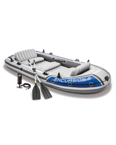 Надувний човен Excursion 5 Set Intex 68325 (366х168х43 см) ручний насос 1.7л, весла 2 шт.