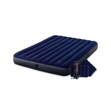 Надувной матрас Intex 64765 (203х152х25 см) с двумя подушками, ручным насосом