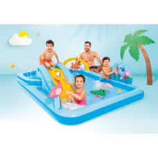Надувной игровой центр Intex 57161 «Приключения джунглей» (244x198x71 см) горка, фонтан