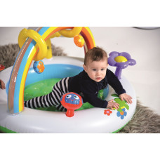 Детский надувной манеж Bestway 52239 "Радуга" (91х56 см) арка с игрушками, надувной пол