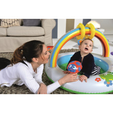 Детский надувной манеж Bestway 52239 "Радуга" (91х56 см) арка с игрушками, надувной пол