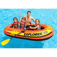 Двухместная надувная лодка Intex 58332 Explorer 300 Set (211х117х41 см) ручной насос 0.9л, весла 2 шт