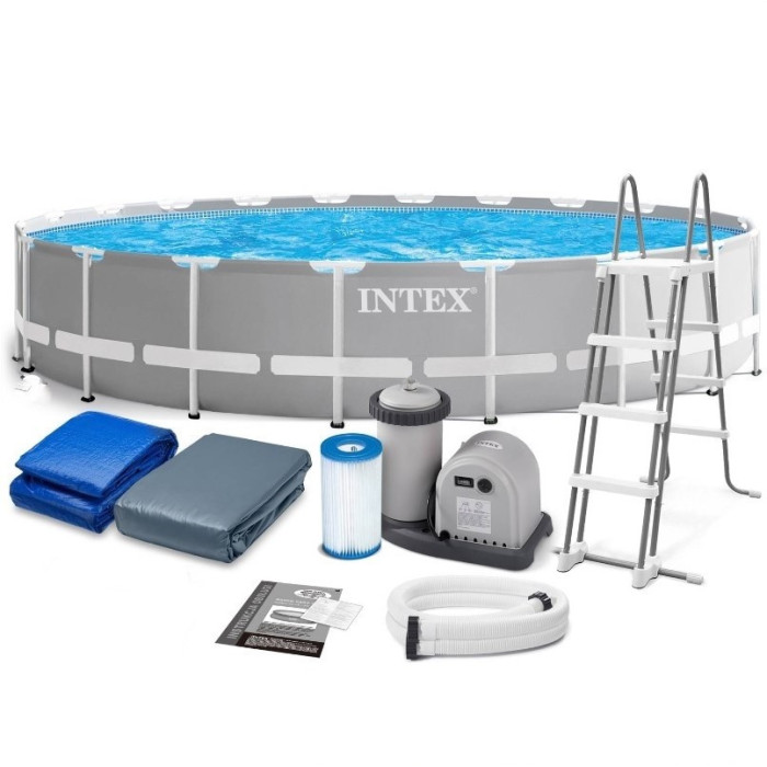 Intex 26756 - каркасний басейн (610х132 см) (5678 л/год, драбина, тент, підстилка) Intex 26756 - каркасний басейн (610х132 см) (5678 л/год, драбина, тент, підстилка)