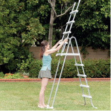 28076 Лестница для бассейнов до 122см, 3 ступеньки, с площадкой, с защитой