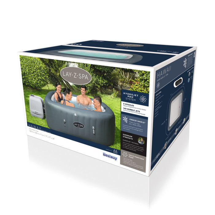 Надувной джакузи - СПА Bestway 60031(Hawaii) (180х180х71см) (6 мест: 1 325 л/ч, аэро, гидро,поплавок ,тент ) Надувной джакузи - СПА Bestway 60031(Hawaii) (180х180х71см) (6 мест: 1 325 л/ч, аэро, гидро,поплавок ,тент )