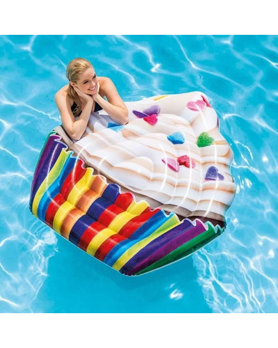 Пляжный надувной матрас Intex 58770 "Кекс" (142х135 см)