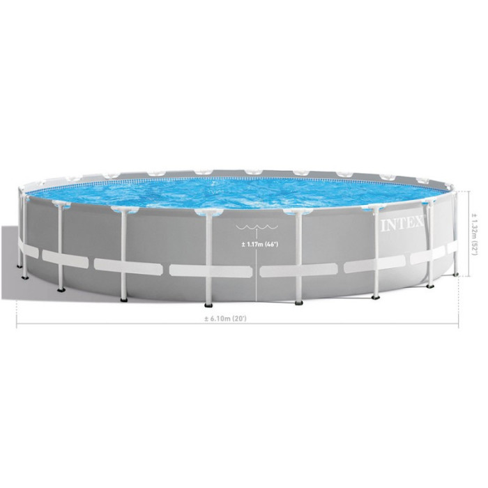 Intex 26756 - каркасний басейн (610х132 см) (5678 л/год, драбина, тент, підстилка) Intex 26756 - каркасний басейн (610х132 см) (5678 л/год, драбина, тент, підстилка)
