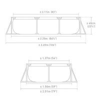 Прямокутний каркасний басейн Intex 28270 (220х150х60 см)