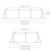 Прямокутний каркасний басейн Intex 28272 (300х200х75 см)