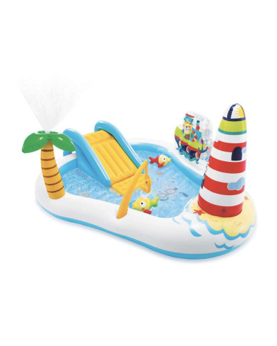 Надувной игровой центр Intex 57162 «Веселая Рыбалка» (218х188х99 см) горка, фонтан