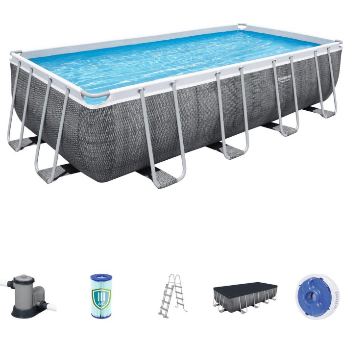 Каркасний басейн Bestway 56998 (549х274х122 см) (5678 л/год, дозатор, драбина, тент) Каркасний басейн Bestway 56998 (549х274х122 см) (5678 л/год, дозатор, драбина, тент)