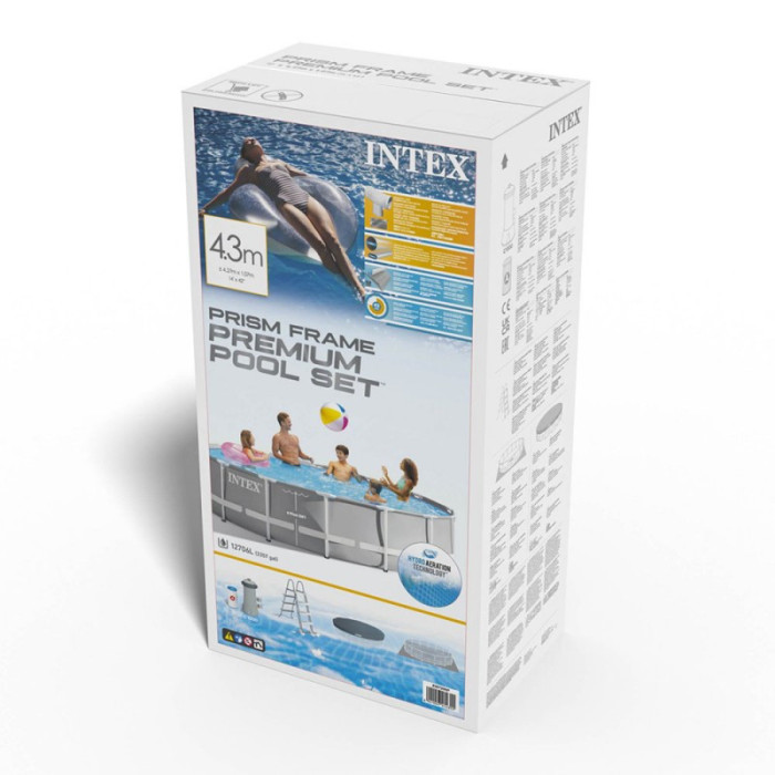 Каркасний басейн Intex 26720 (427х107 см) (Картриджний фільтр 3785 л/год, драбина, тент, підстилка) Каркасний басейн Intex 26720 (427х107 см) (Картриджний фільтр 3785 л/год, драбина, тент, підстилка)