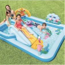 Надувной игровой центр Intex 57161 «Приключения джунглей» (244x198x71 см) горка, фонтан