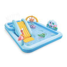 Надувной игровой центр Intex 57161 «Приключения джунглей» (244x198x71 см) горка, фонтан