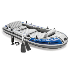 Надувная лодка Intex Excursion 4 68324 (315х165х43 см) ручной насос 1.7л, весла 2 шт.