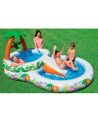 Детский надувной игровой центр Райский уголок Intex 57467 (295х181х125 см.)