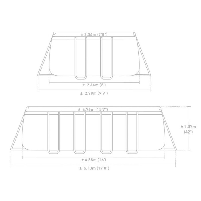 Каркасний прямокутний басейн Intex 26792 (488х244х107 см) (Фільтр-насос 3785 л/год, драбина, тент, підстилка) Каркасний прямокутний басейн Intex 26792 (488х244х107 см) (Фільтр-насос 3785 л/год, драбина, тент, підстилка)