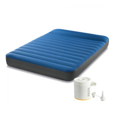 Надувной матрас Intex 64012 (191х137х22 см) для кемпинга, с электрическим насосом от USB