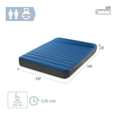 Надувной матрас Intex 64012 (191х137х22 см) для кемпинга, с электрическим насосом от USB