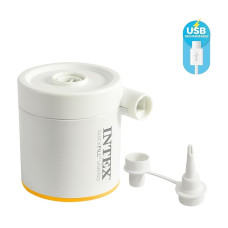 Надувной матрас Intex 64012 (191х137х22 см) для кемпинга, с электрическим насосом от USB