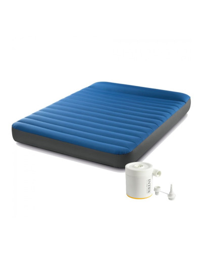 Надувной матрас Intex 64013 (191х152х22 см) для кемпинга, с электрическим насосом от USB