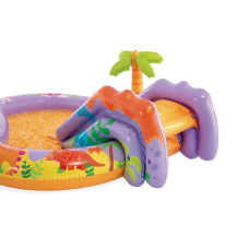 Надувной игровой центр Intex 56139 «Дино мир» (201х157х69 см) горка, фонтан