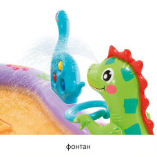 Надувной игровой центр Intex 56139 «Дино мир» (201х157х69 см) горка, фонтан