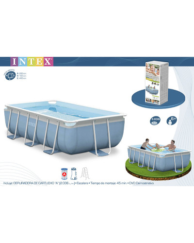 Intex 28316 - прямоугольный каркасный бассейн Prism Frame Rectangular 400Х200Х100 см