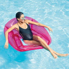 Надувное кресло для плавания Intex 56802 (104х102 см) Малиновое