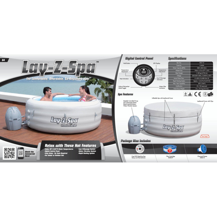 Надувной СПА бассейн BestWay LAY-Z-SPA 54112 Надувной СПА бассейн BestWay LAY-Z-SPA 54112