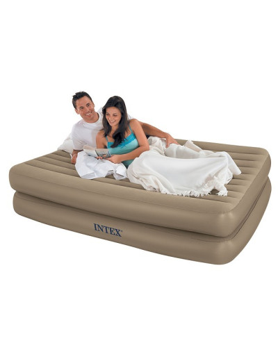 Двуспальная надувная кровать Intex 66704 (152х203х48 см.) со встроенным электрическим насосом