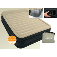 Intex 64404 - двоспальне надувне ліжко Premium Comfort-Plush 152х203х33см
