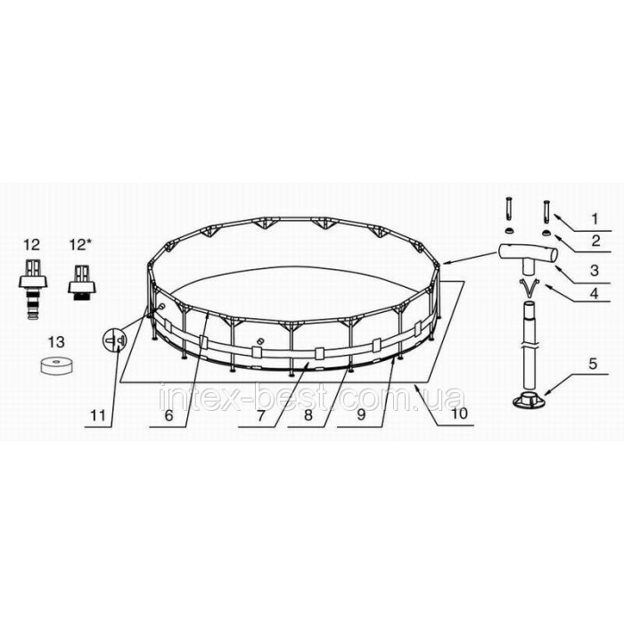 Каркасний басейн Intex 56997 (28200) (305х76 див.) Каркасний басейн Intex 56997 (28200) (305х76 див.)