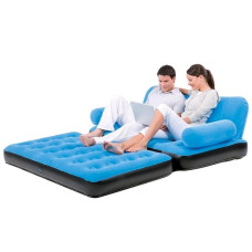 Надувний диван-трансформер 5 в 1 BestWay 67356 Блакитний Comfort (Air-O-Space) (188x152x64) + насос 220V. Велюр.