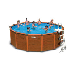 Каркасний басейн з дерев'яними панелями Intex 54930