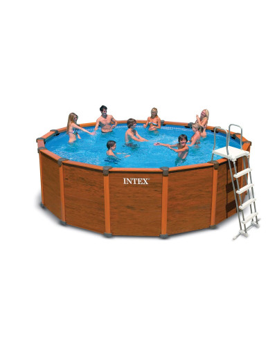 Каркасний басейн з дерев'яними панелями Intex 54930