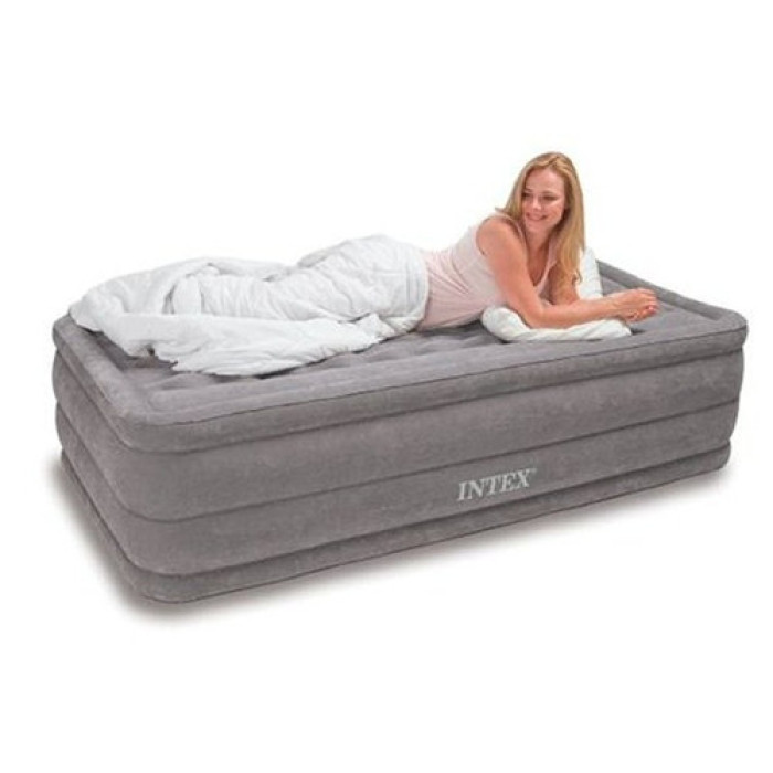 Односпальная надувная кровать Intex 67952 (99x191x46 см.) со встроенным электрическим насосом Односпальная надувная кровать Intex 67952 (99x191x46 см.) со встроенным электрическим насосом