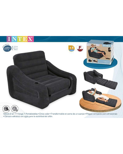 Надувное кресло-трансформер Intex 68565 (109х218х66 см.)